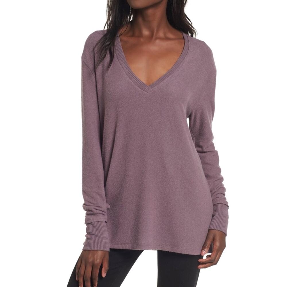 bp. V-Neck Pullover Brushed Sweater Purple Size XS